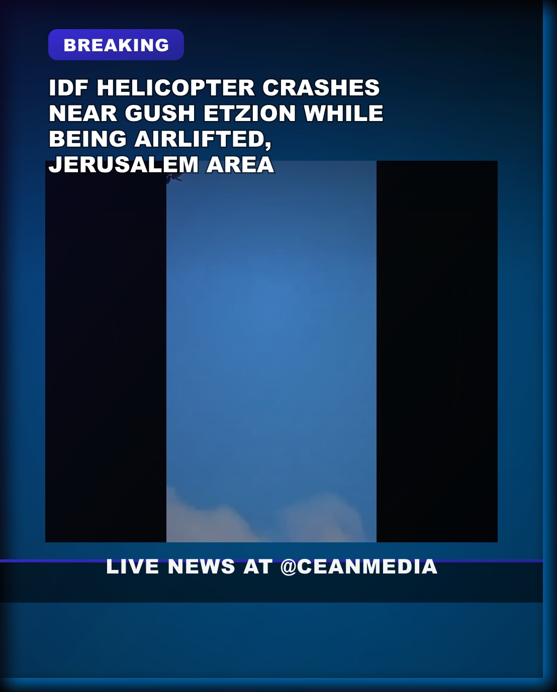 Illustrative photo for: IDF helicopter crash near Gush Etzion during airlift