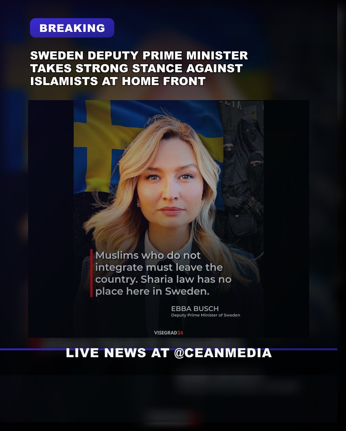 Illustrative photo for: Swedish Deputy Prime Minister Condemns Islamist Activities