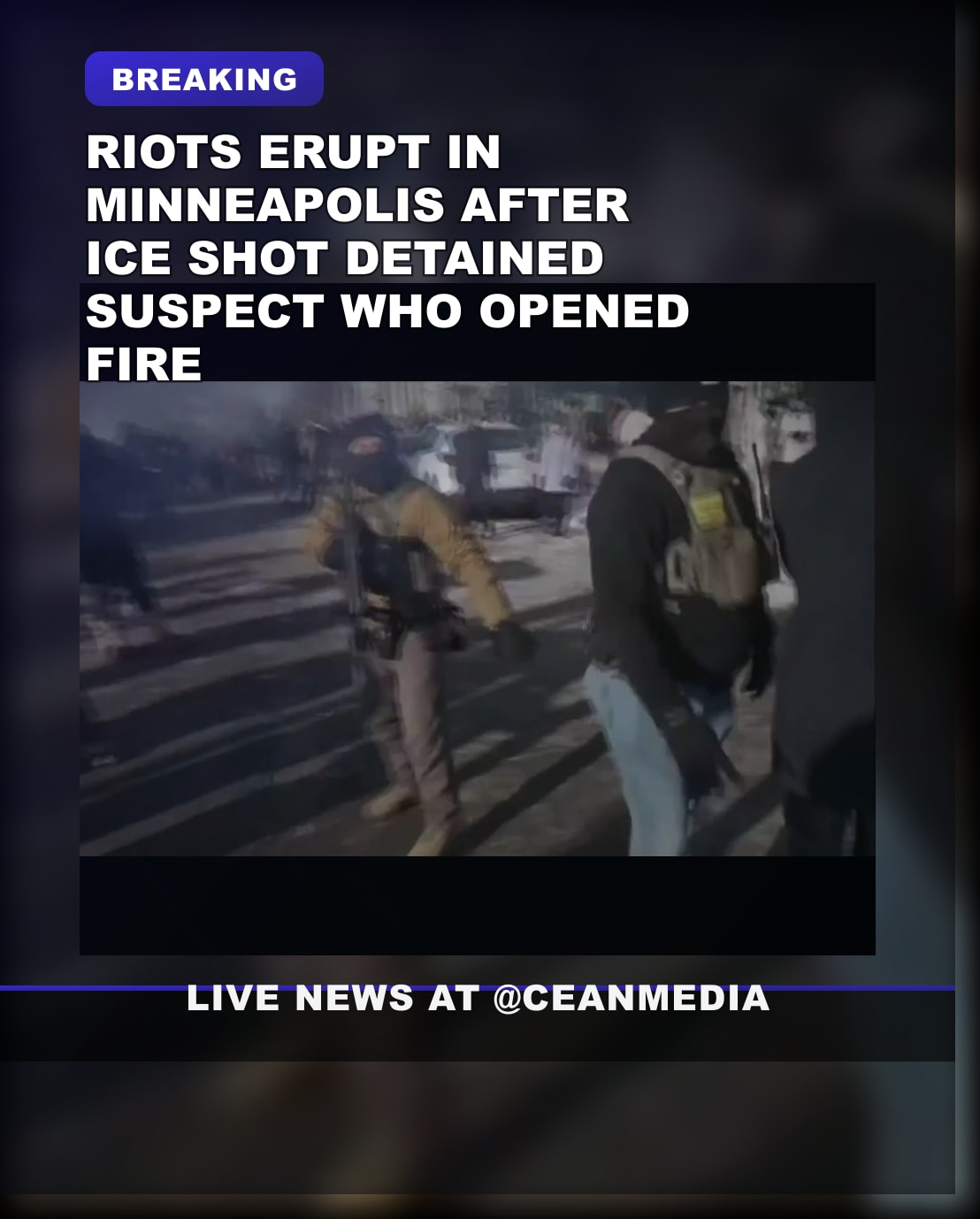 Illustrative photo for: Minneapolis riots erupt after ICE shooting of gun-wielding