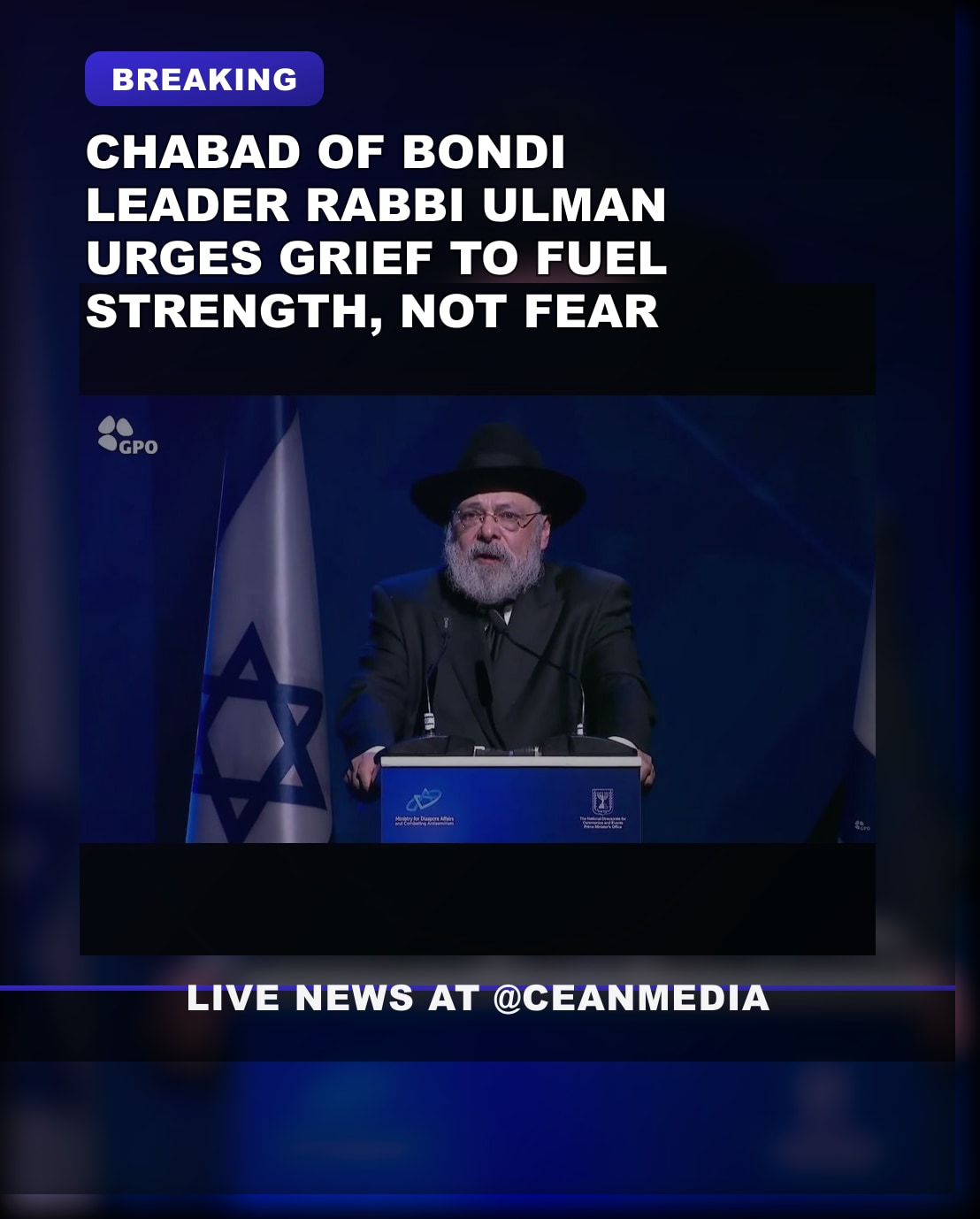 Illustrative photo for: Rabbi Yehoram Ulman of Chabad Bondi Highlights Grief as