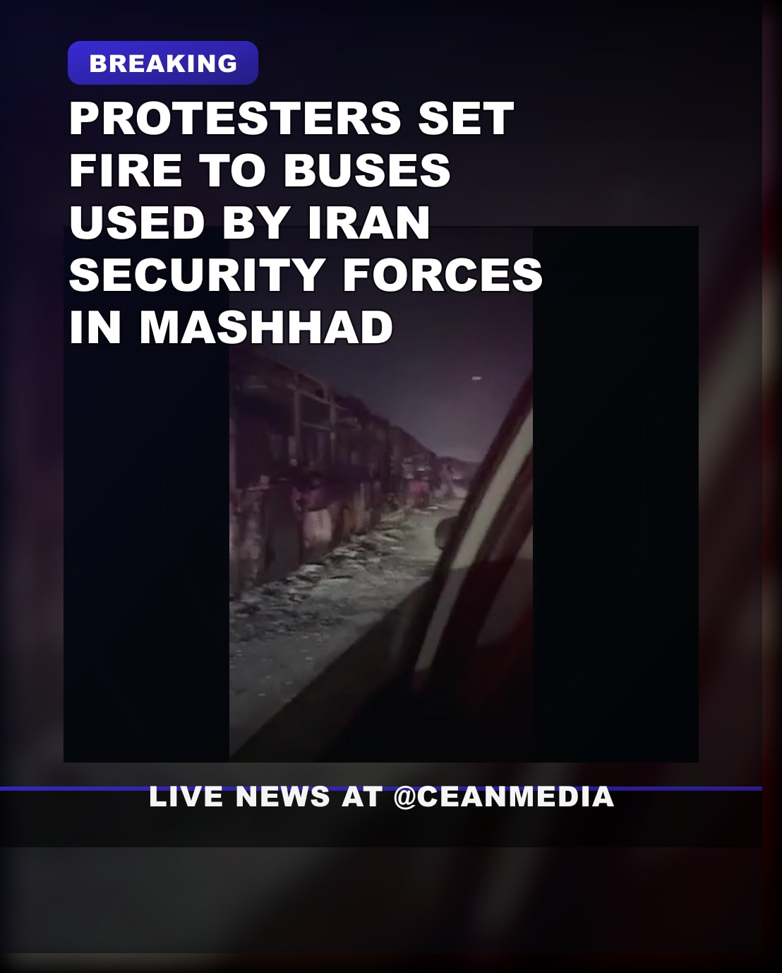 Illustrative photo for: Protests Bus Fires Mashhad Erupt as Anti-Regime Protesters