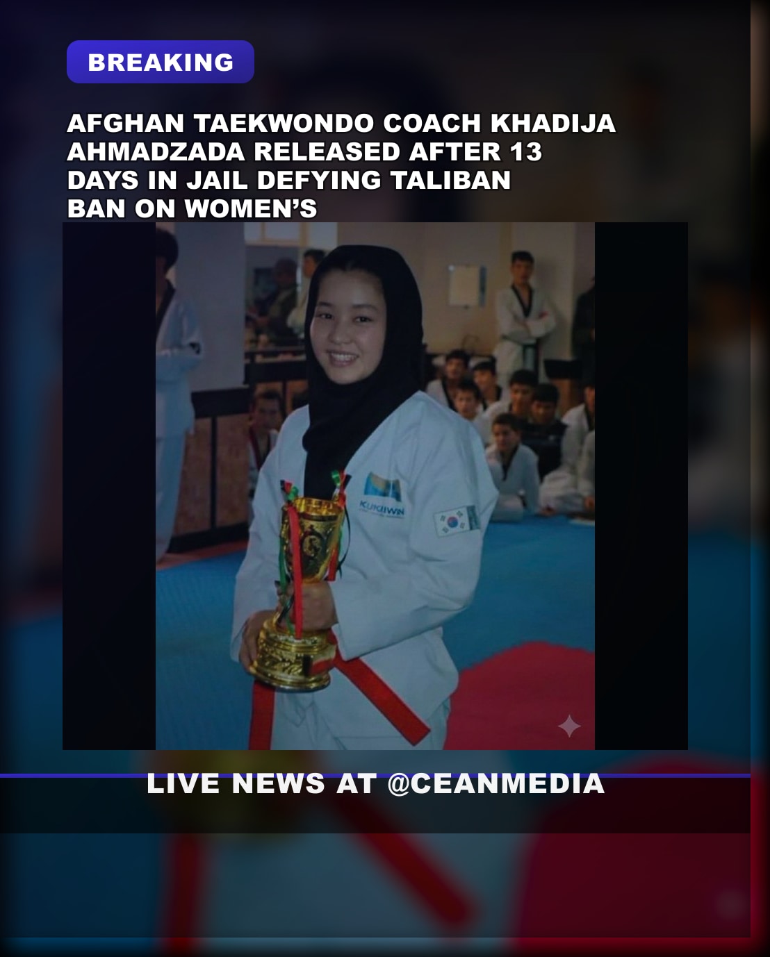 Illustrative photo for: Afghan Taekwondo Coach Release After 13 Days in Jail