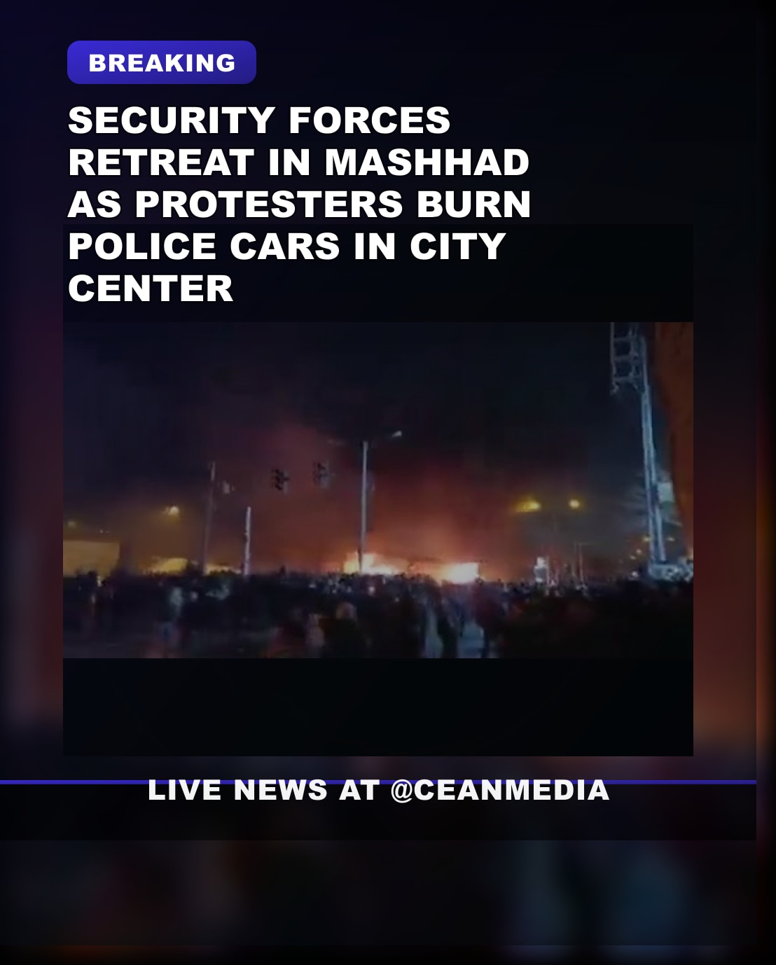 Illustrative photo for: Islamic regime retreat Mashhad as protesters set police