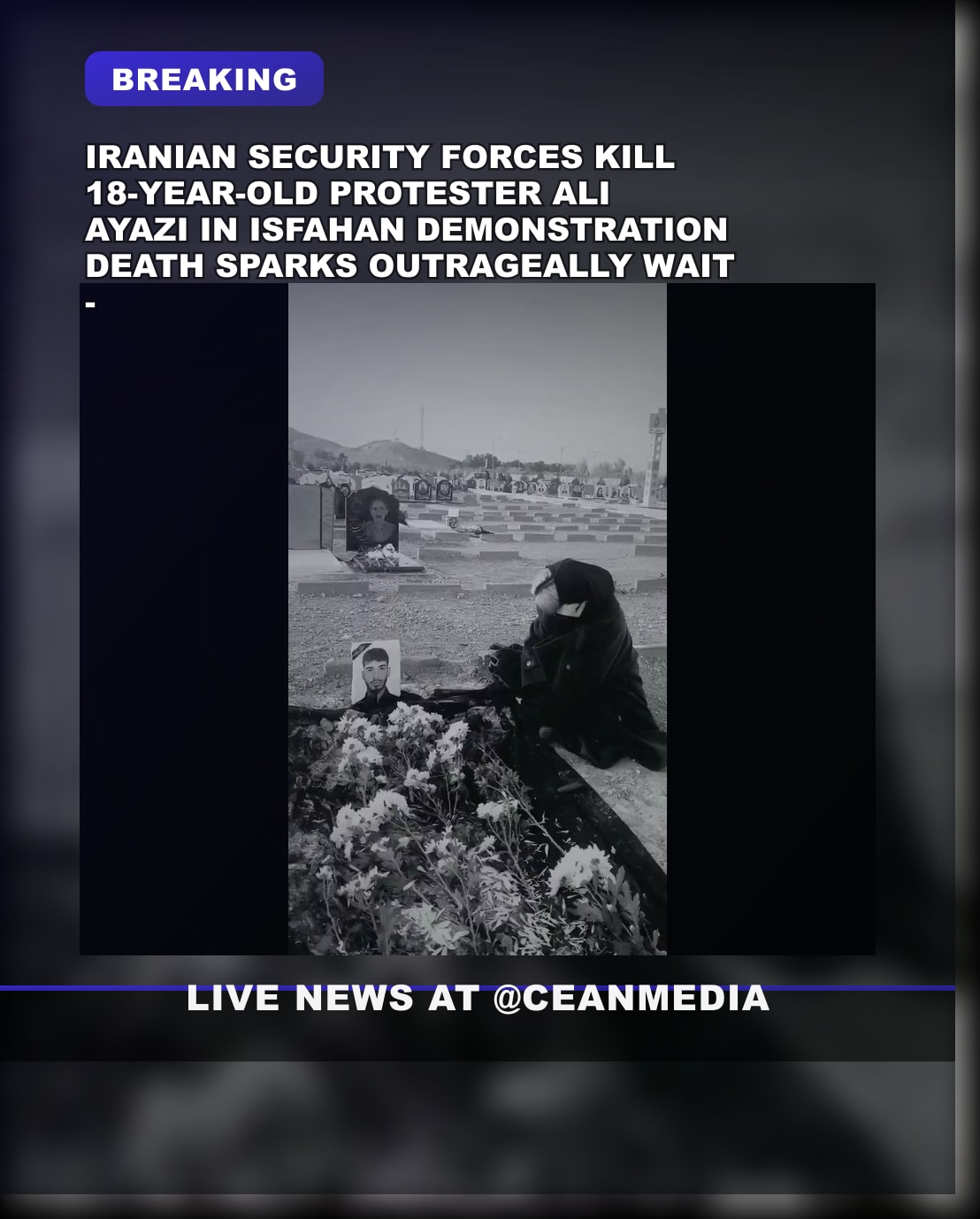 Illustrative photo for: Iranian protest hero tribute: Woman Honors Boyfriend Killed