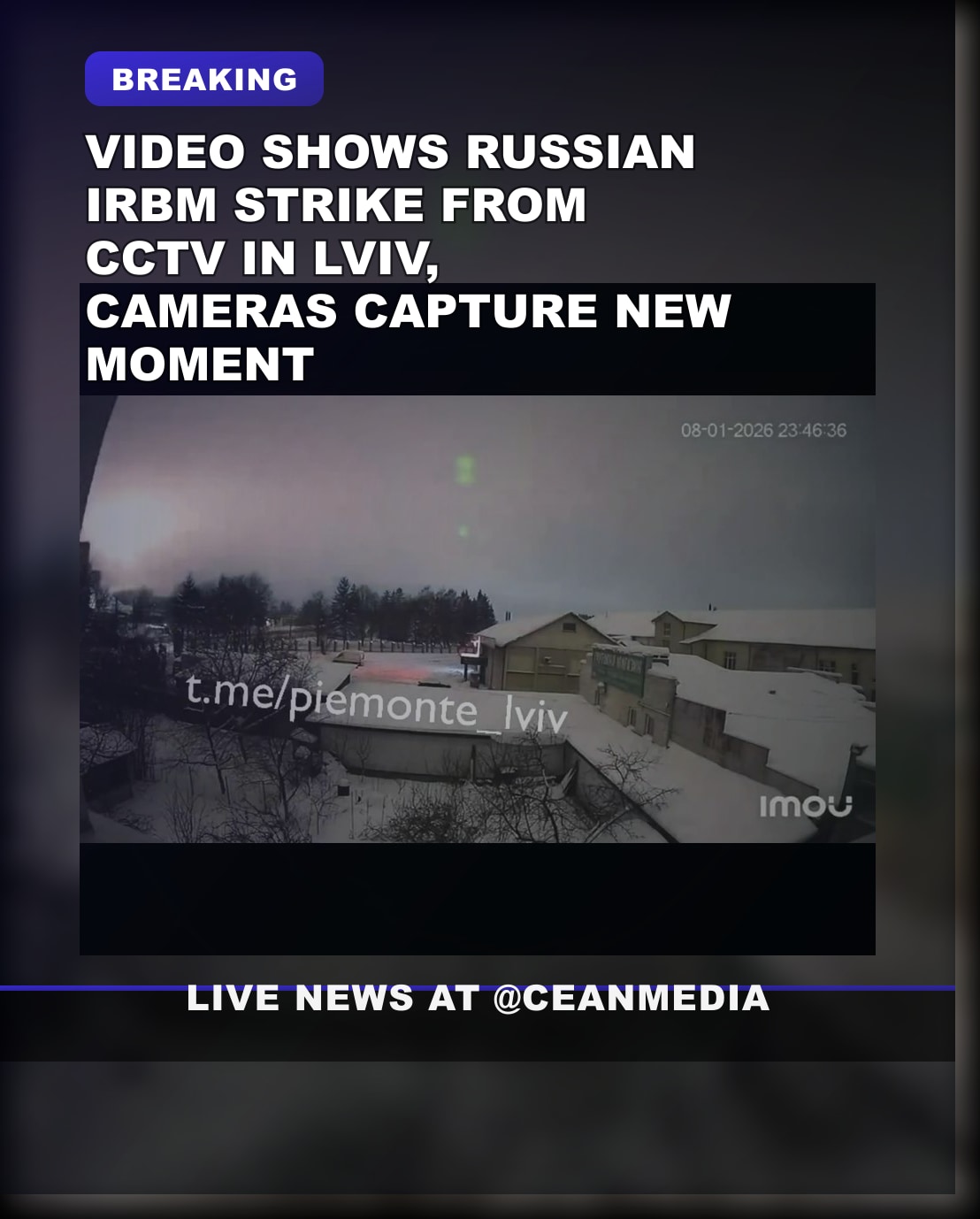 Illustrative photo for: New Footage Shows Russian IRBM Missile Strike in Lviv