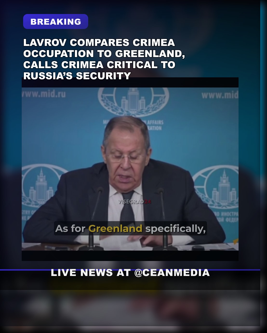 Illustrative photo for: Crimea Greenland comparison: Lavrov links Russia's Crimea