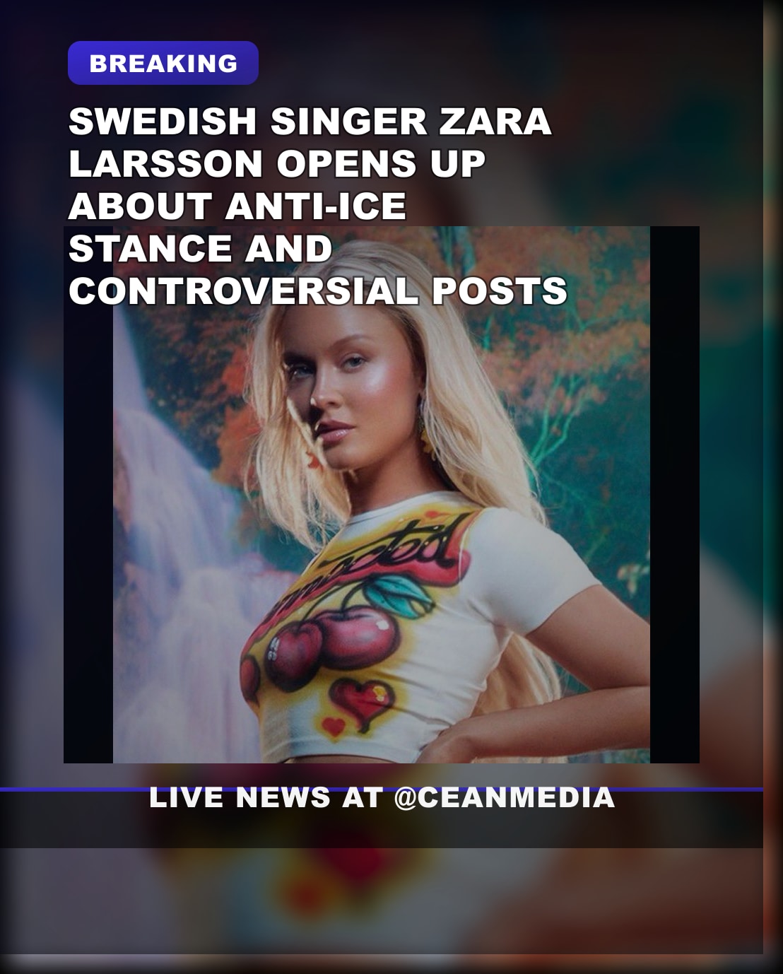 Illustrative photo for: Zara Larsson anti ICE: Swedish Star Condemns Minnesota