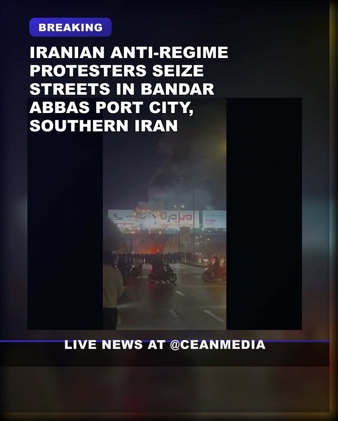 Illustrative photo for: Breaking: Iran anti regime protests Take Control of Bandar