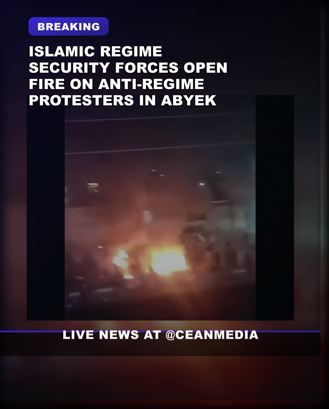 Illustrative photo for: Abyek anti regime protest: Security forces open fire on