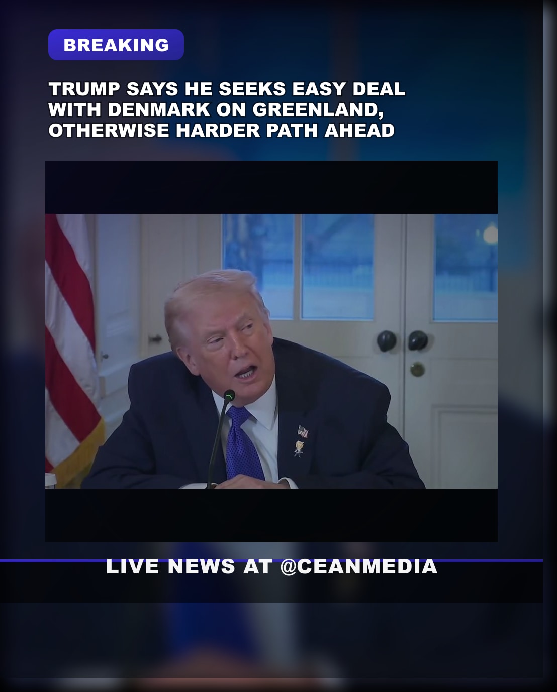 Illustrative photo for: Trump Denmark Greenland deal: Trump stays open, warns of