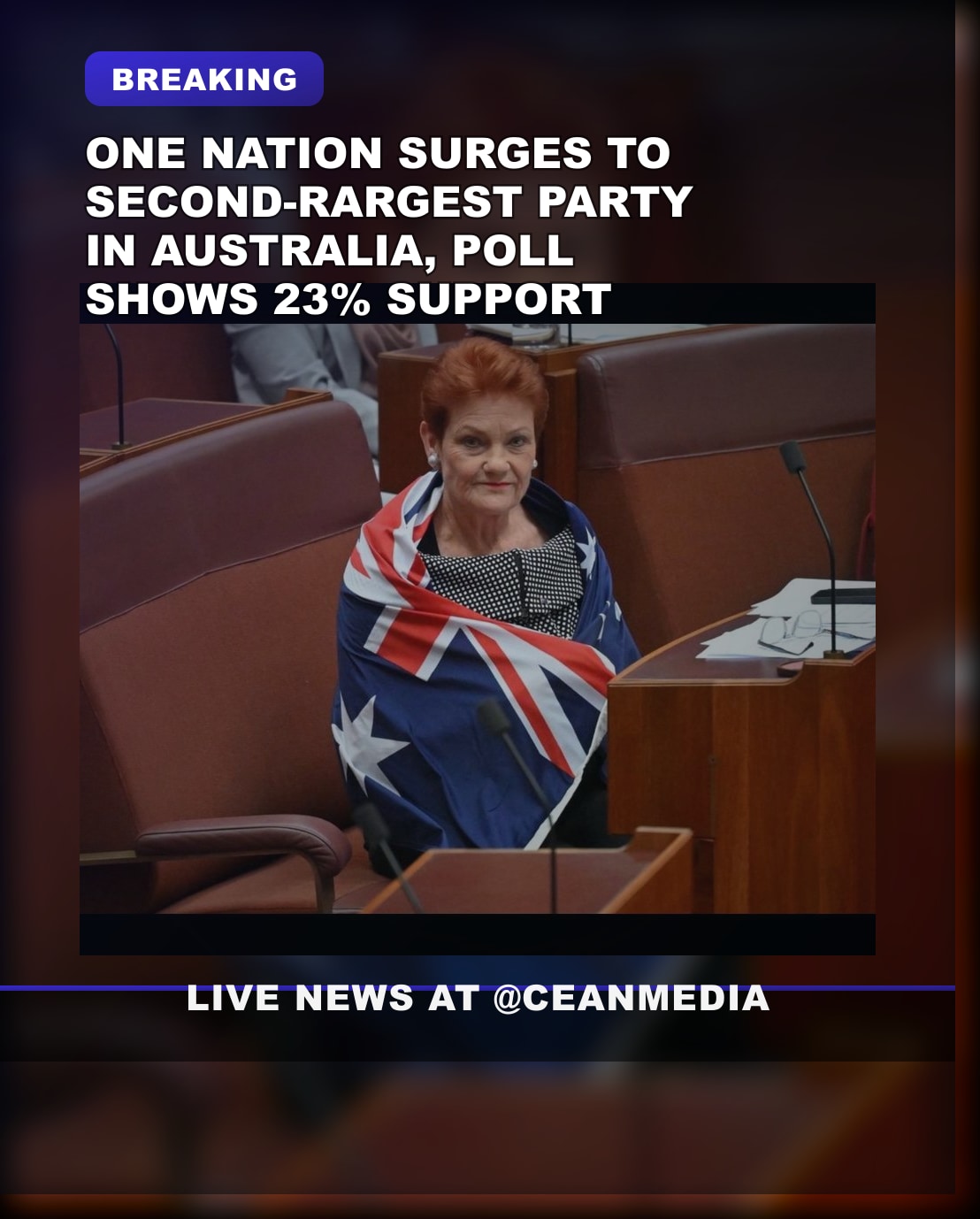 Illustrative photo for: Australia anti immigration surge: One Nation Hits 23%