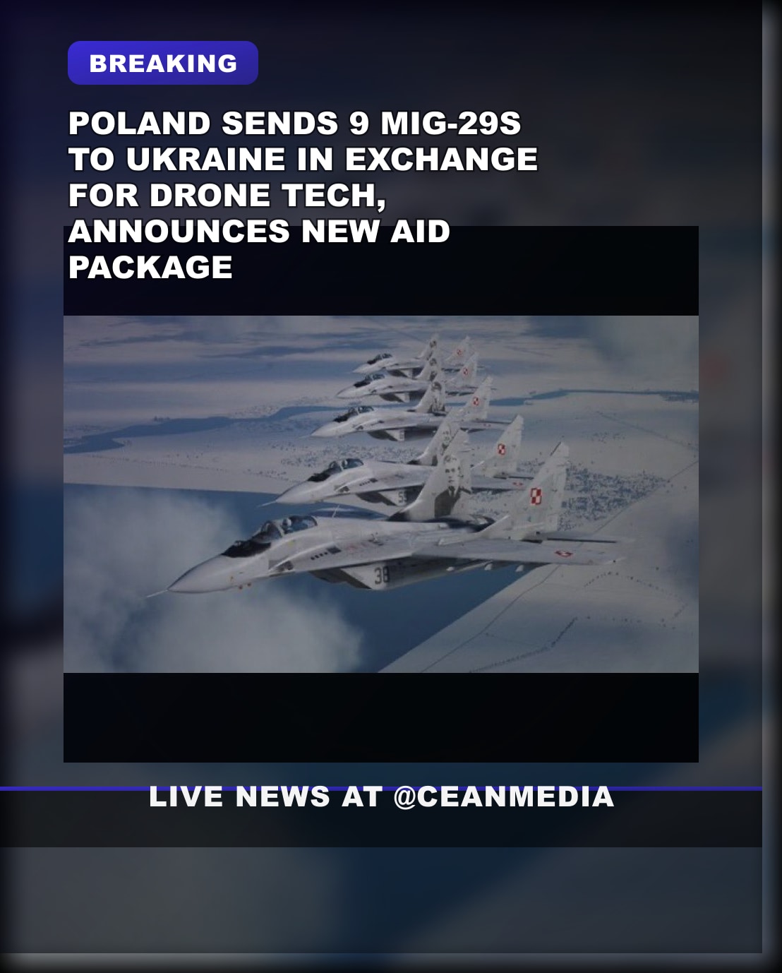 Illustrative photo for: Poland military aid Ukraine: Sends 9 MiG-29 Jets in