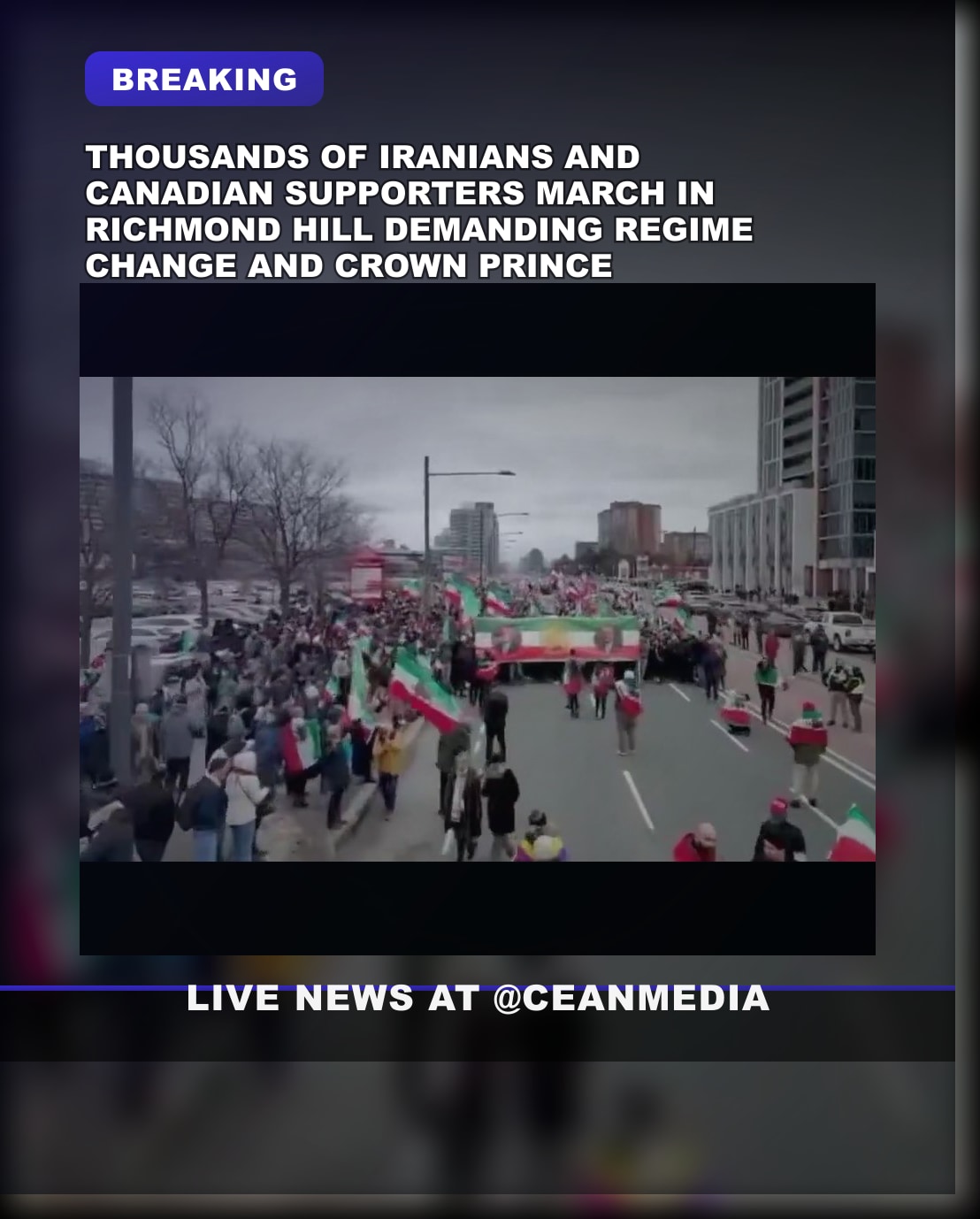 Illustrative photo for: Iranian supporters march in Richmond Hill demanding regime