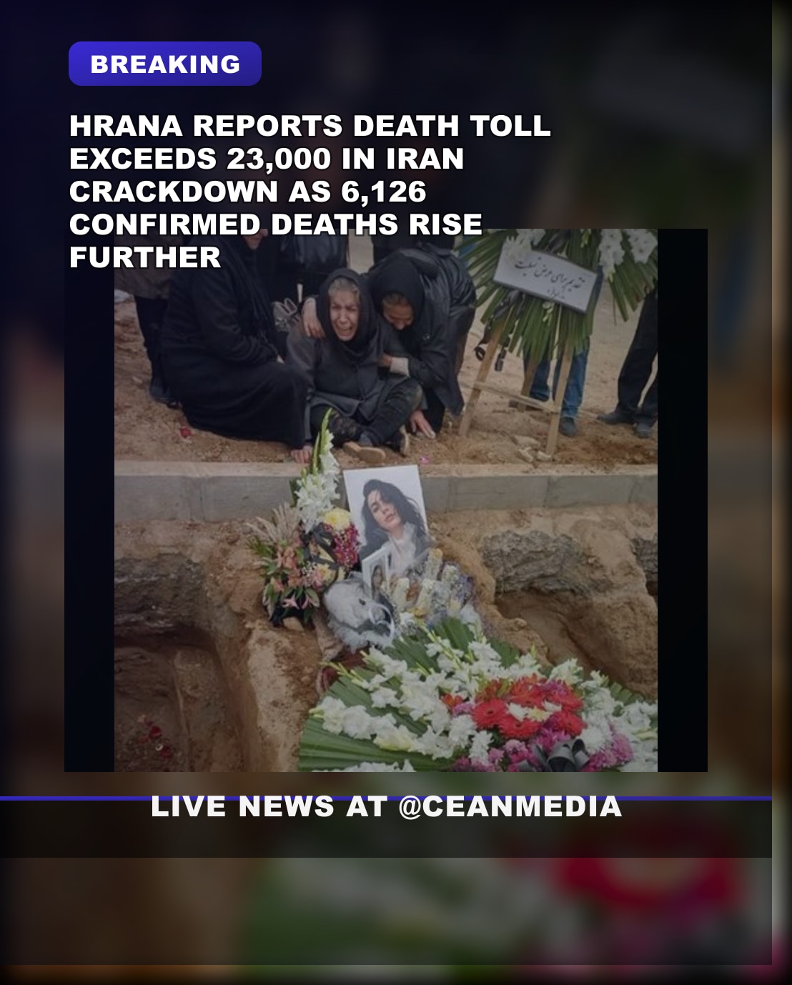 Illustrative photo for: Iran protests death toll exceeds 23,000, rights group