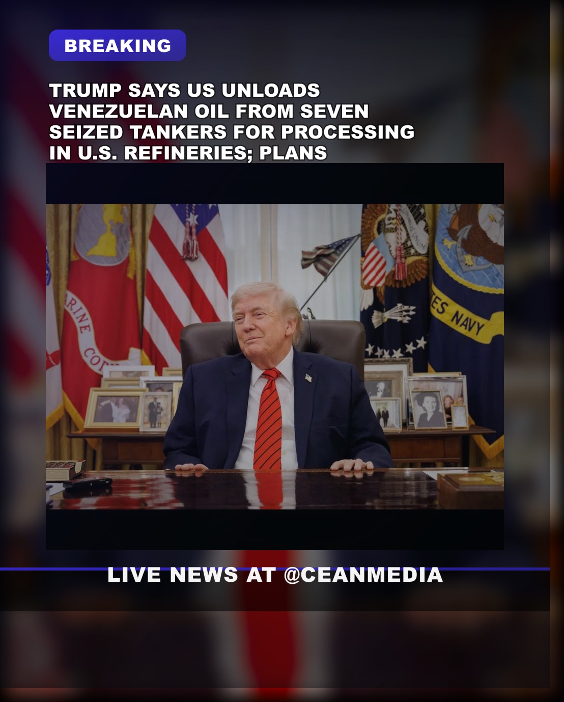 Illustrative photo for: Trump Claims US Venezuelan oil sale Removed Oil from Seized