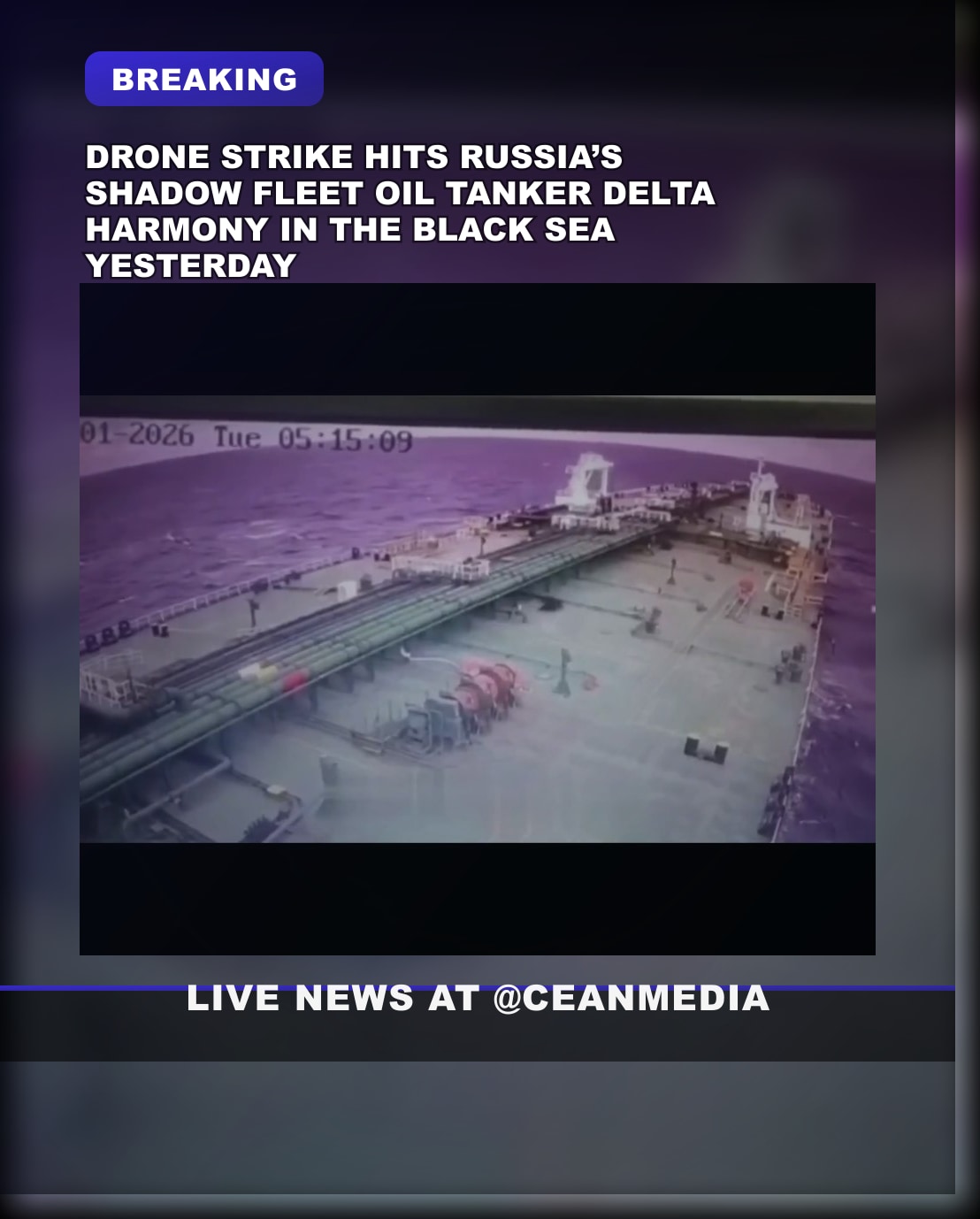 Illustrative photo for: Drone Strike Black Sea Targets Russia's Shadow Fleet Oil