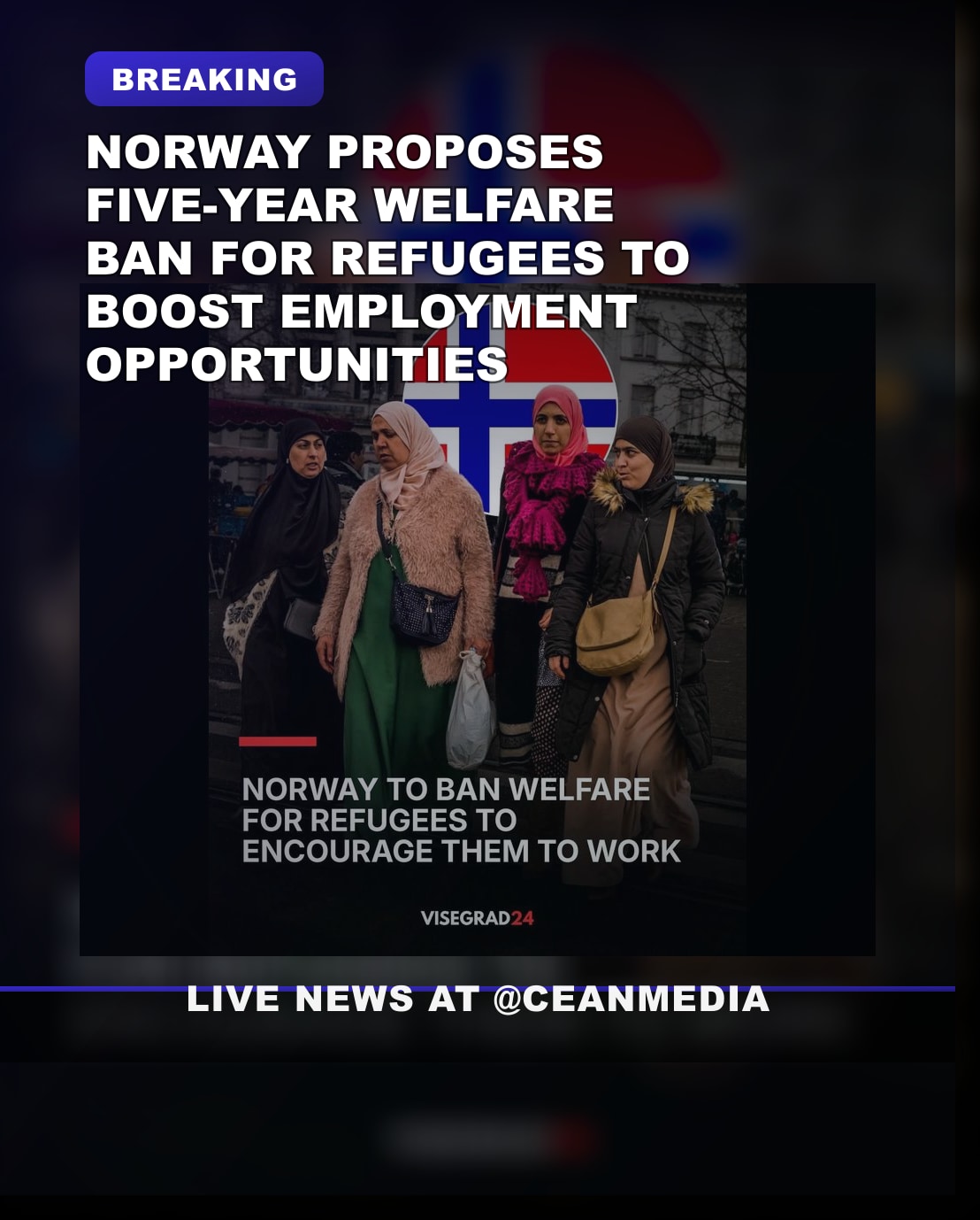 Illustrative photo for: Norway refugee welfare ban: Proposed five-year limit to