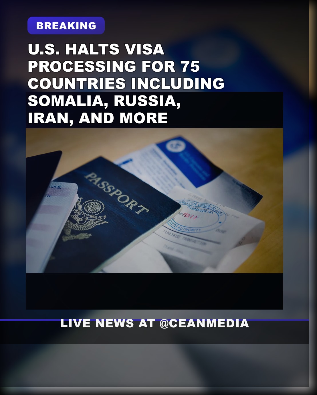 Illustrative photo for: U.S. Implements Visa Processing Pause for 75 Countries