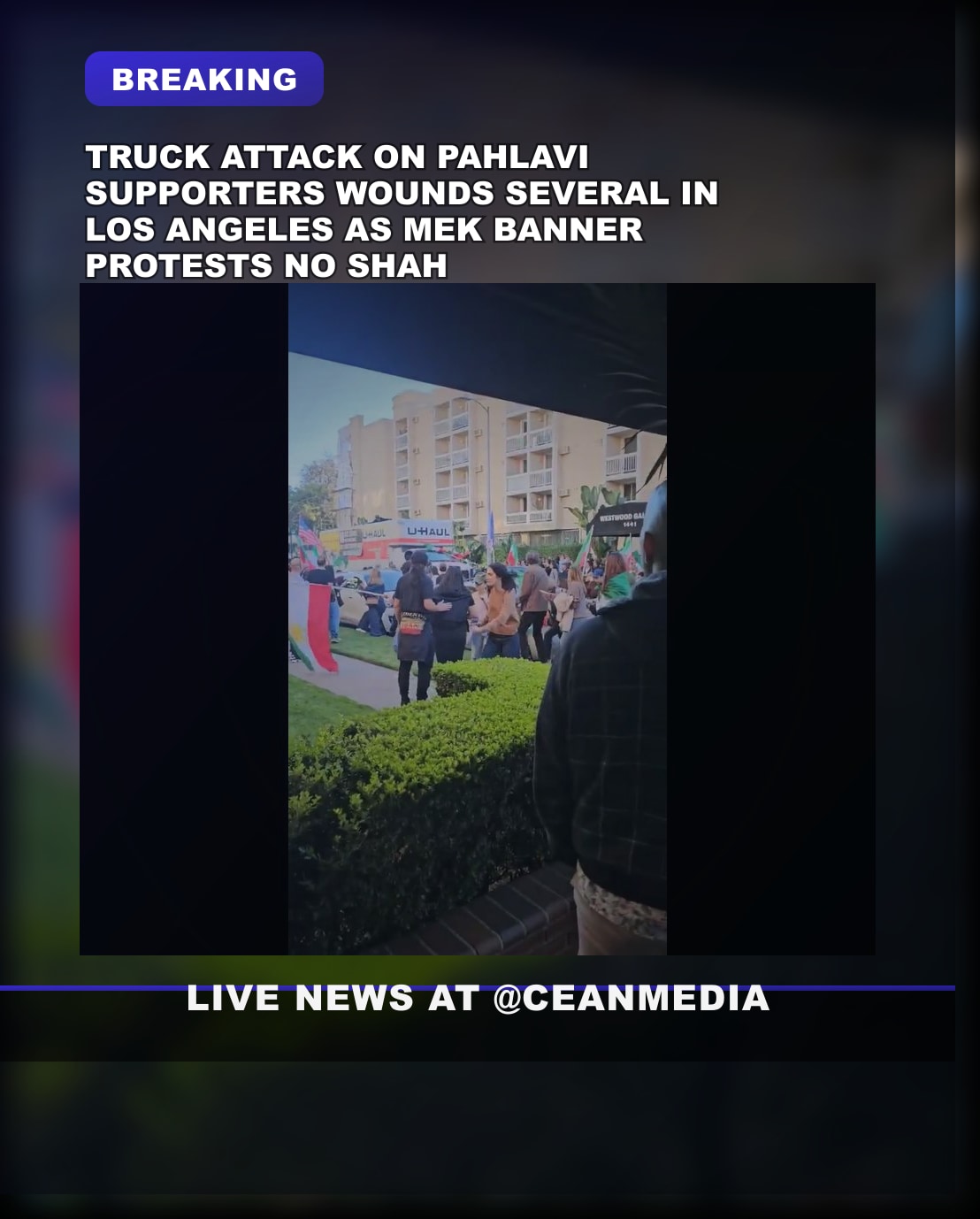 Illustrative photo for: Truck attack Pahlavi supporters in Los Angeles injures