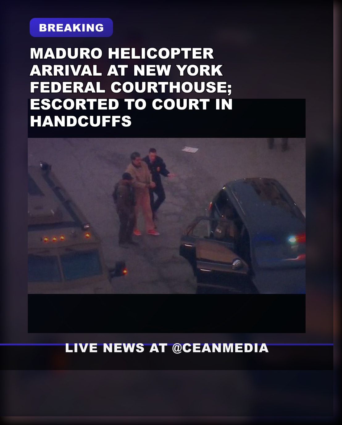 Illustrative photo for: Maduro helicopter arrives at New York federal courthouse in