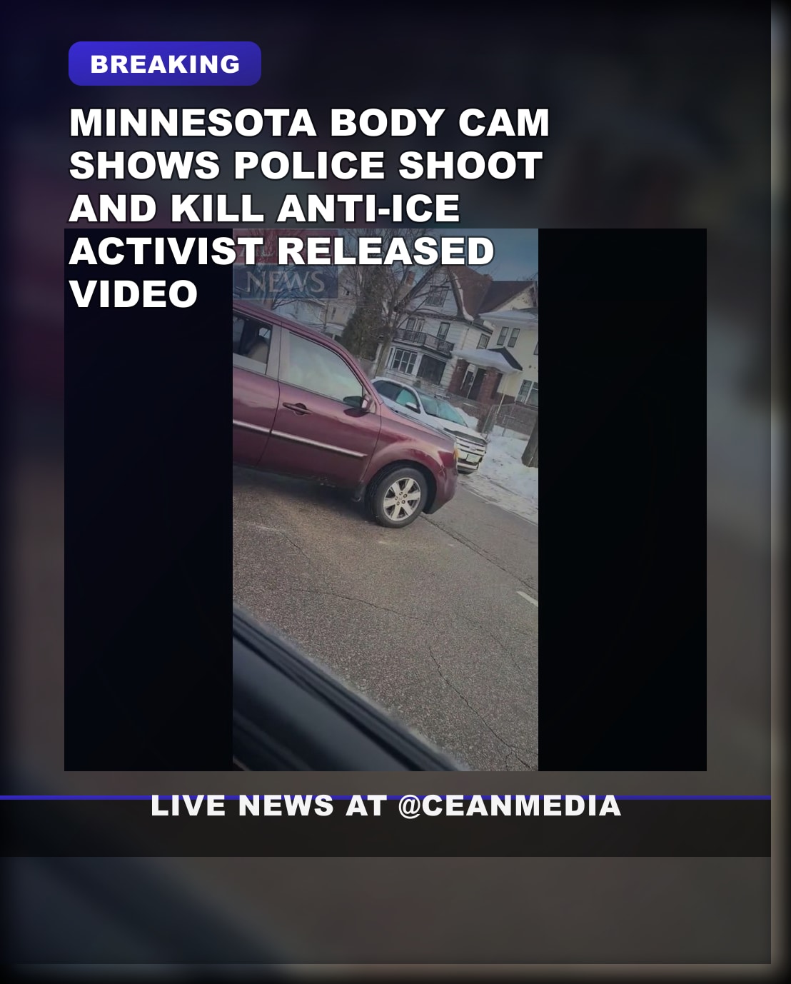 Illustrative photo for: Breaking: Body Cam Police Shooting of Anti-ICE Activist in