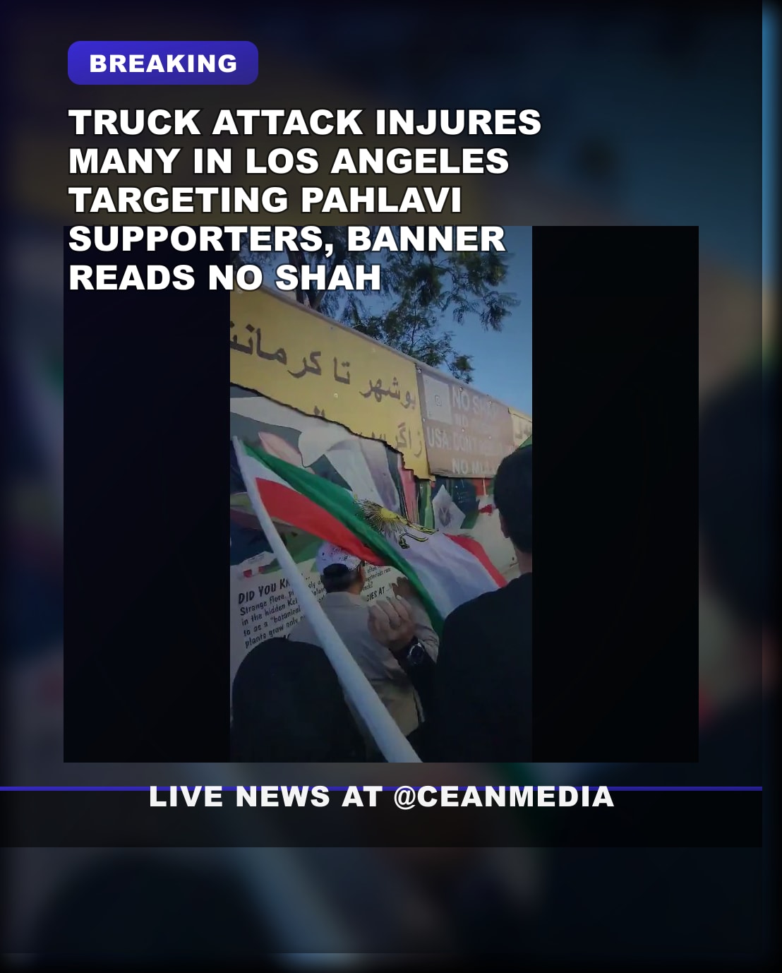 Illustrative photo for: Truck Attack Pahlavi Supporters Injures Multiple in LA with