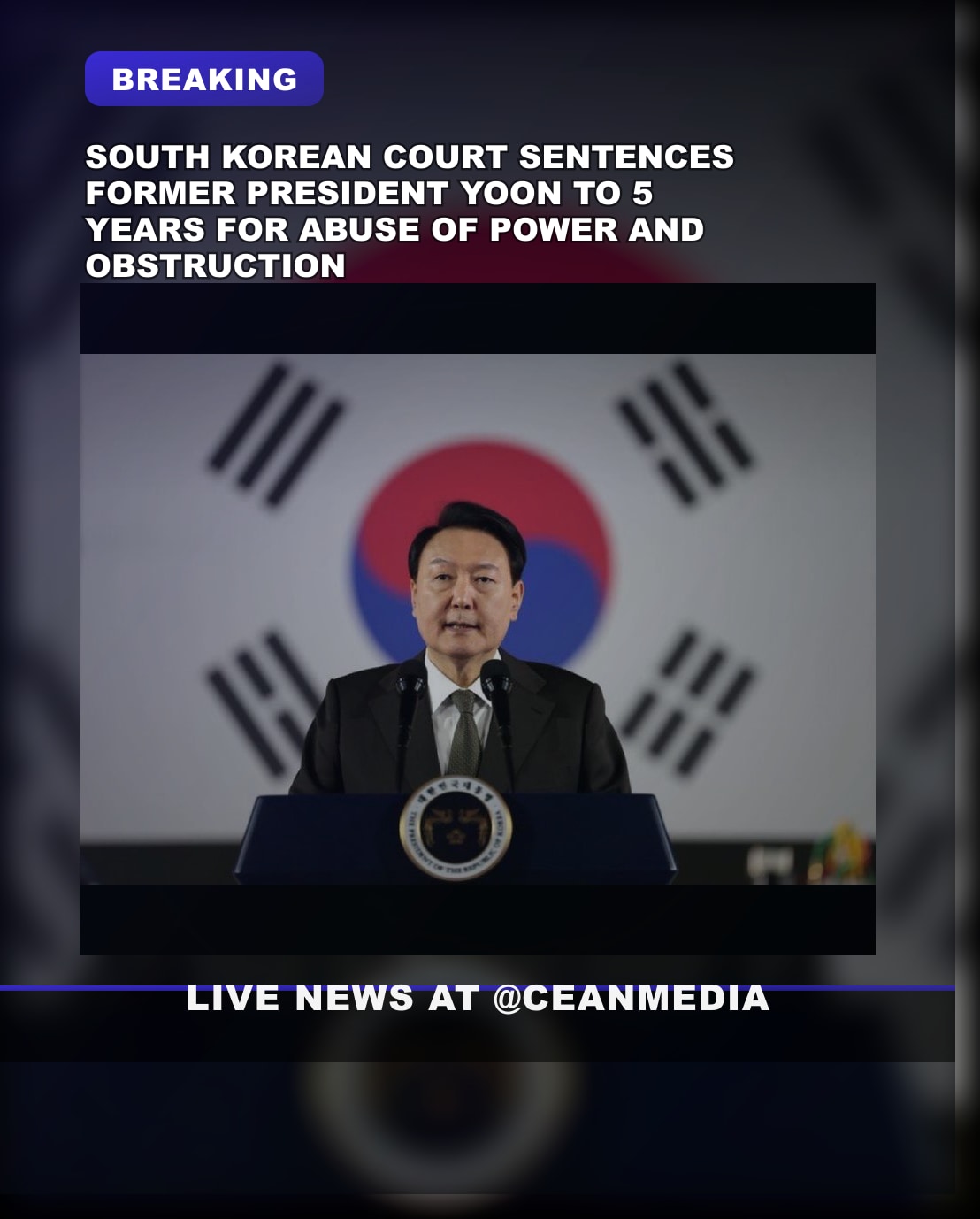 Illustrative photo for: Yoon South Korea corruption: Ex-President Sentenced to 5