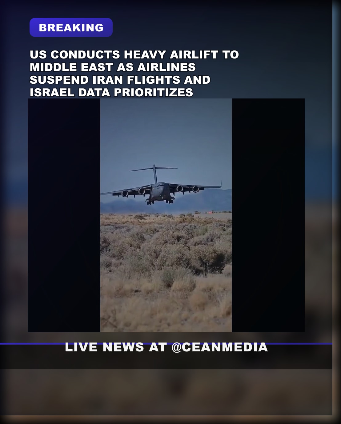 Illustrative photo for: US Military Airlift Middle East Boosts Support Amid Airline