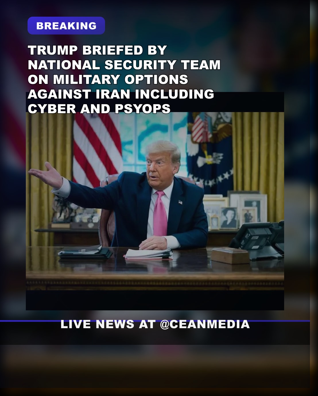 Illustrative photo for: Trump Iran military options: National Security Briefing