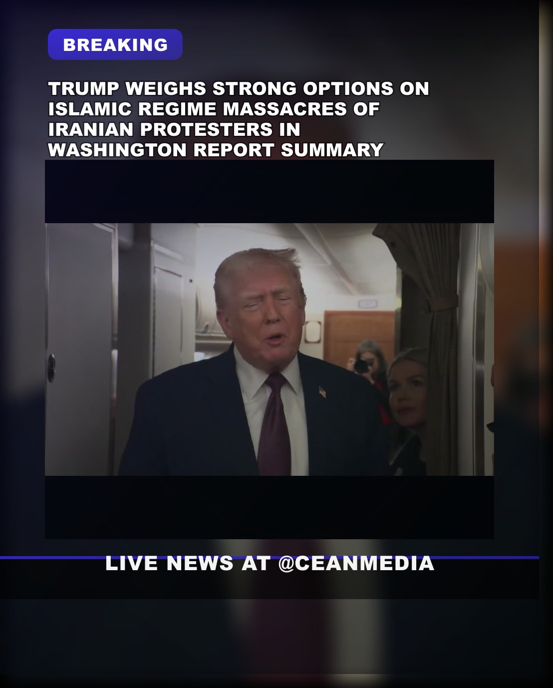 Illustrative photo for: Trump Iran protesters response Sparks Calls for U.S. Action