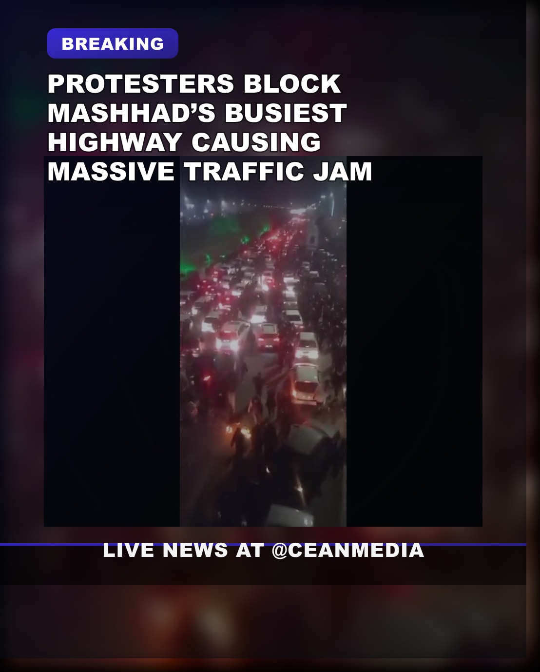 Illustrative photo for: Mashhad Anti-Regime Protest Causes Massive Traffic Jam —