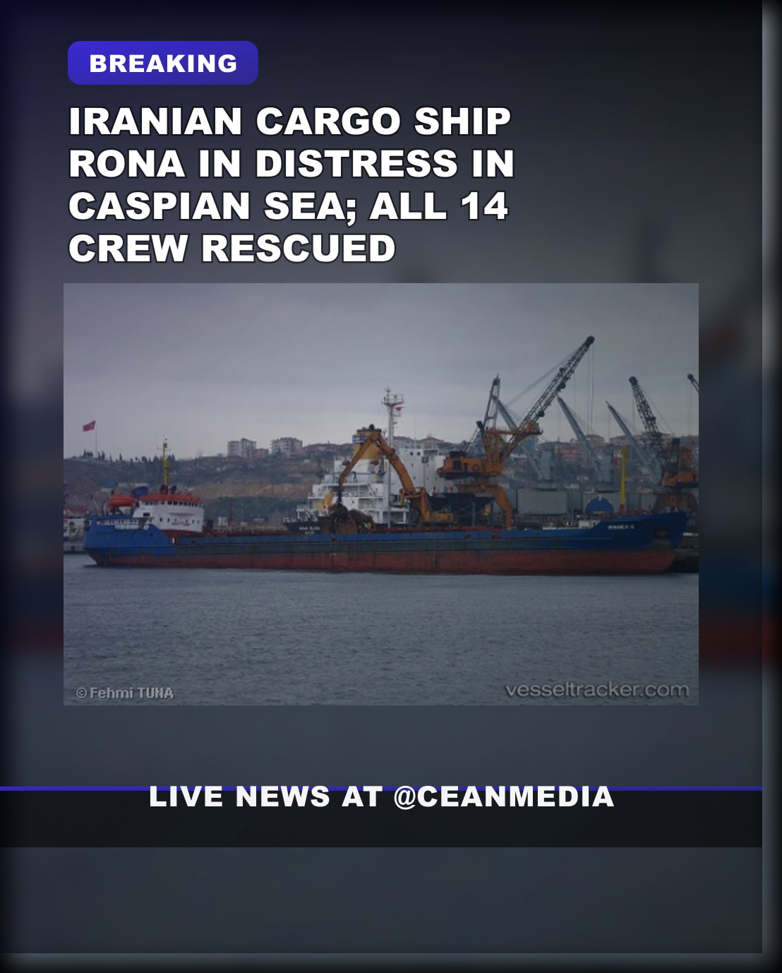 Illustrative photo for: Turkmenistan Reports Iranian Cargo Ship Distress in Caspian