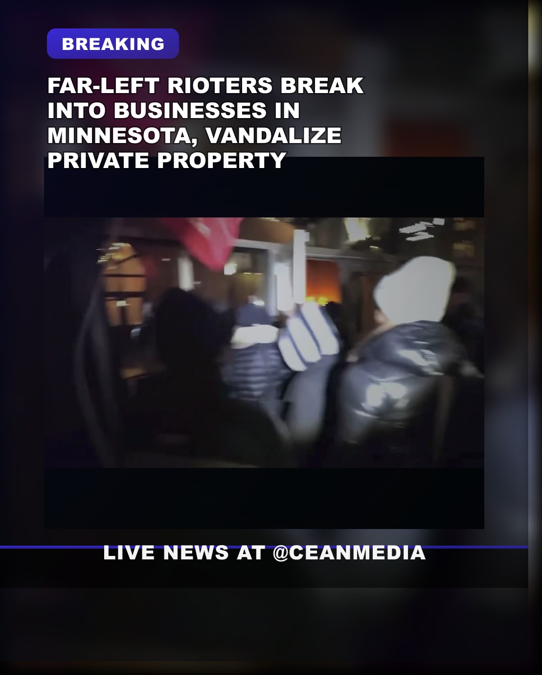 Illustrative photo for: Breaking: Far-Left Rioters Damage Businesses and Property