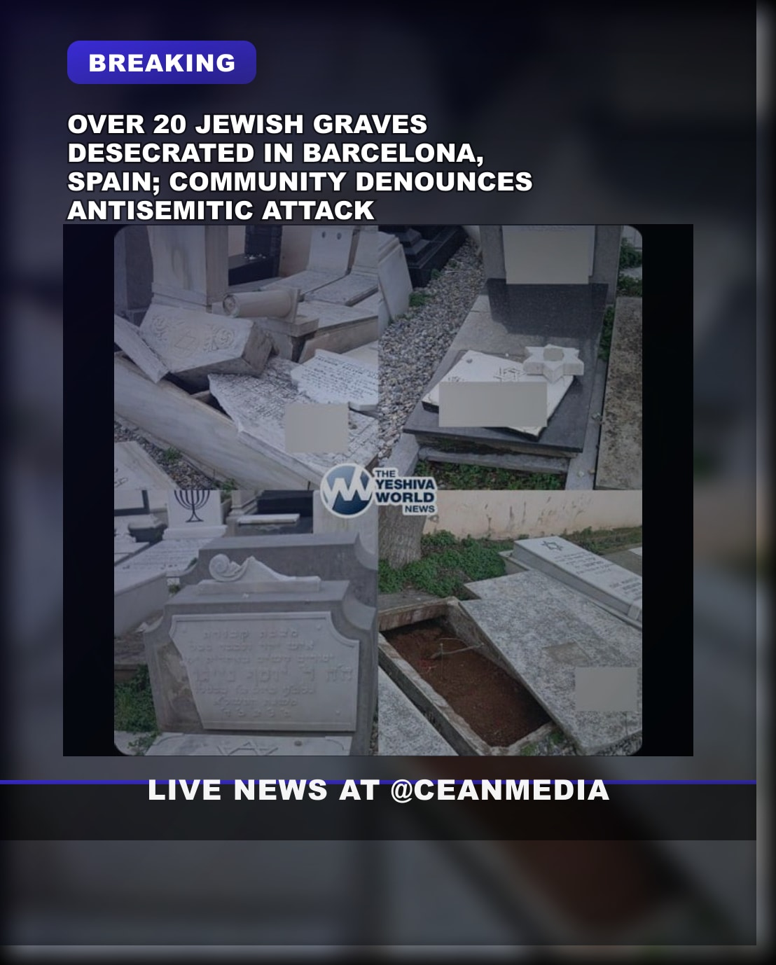 Illustrative photo for: Jewish Graves Vandalized Barcelona Amid Rising Antisemitism