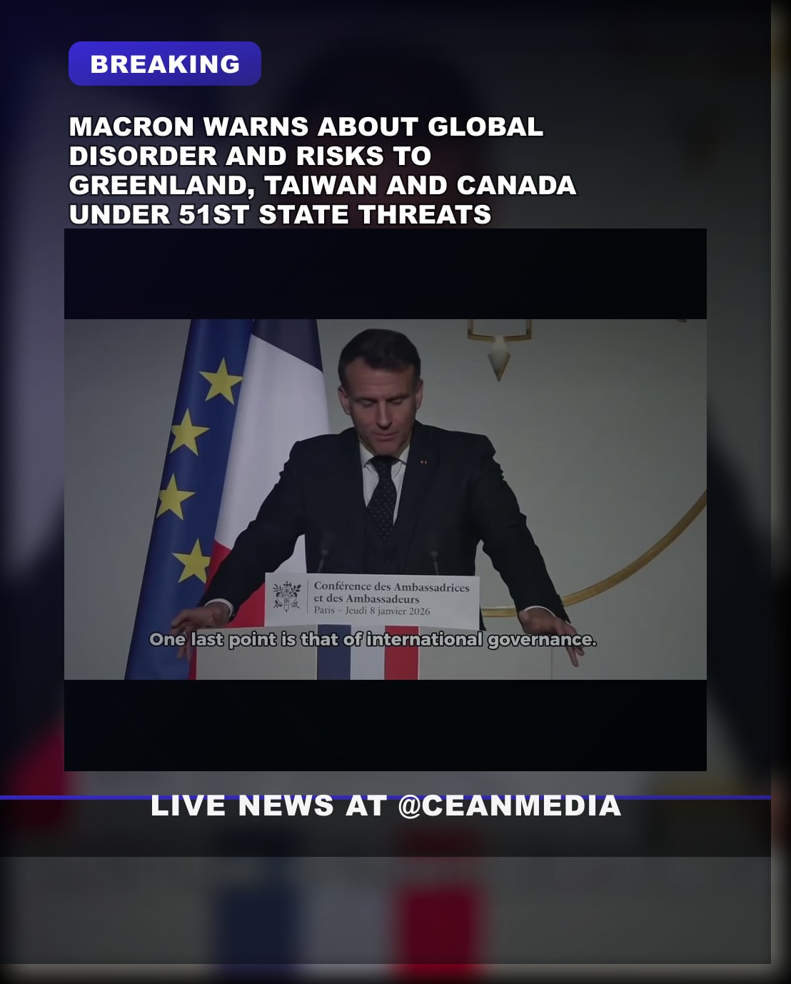 Illustrative photo for: Macron Warns of Threats to Global Stability and Conflicts