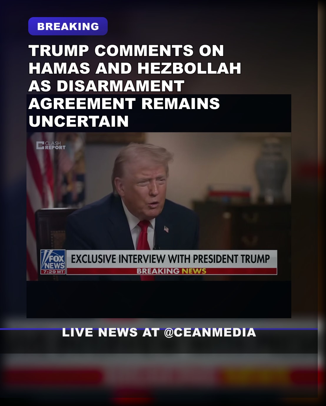 Illustrative photo for: Trump Comments on Trump Hamas Hezbollah Disarm