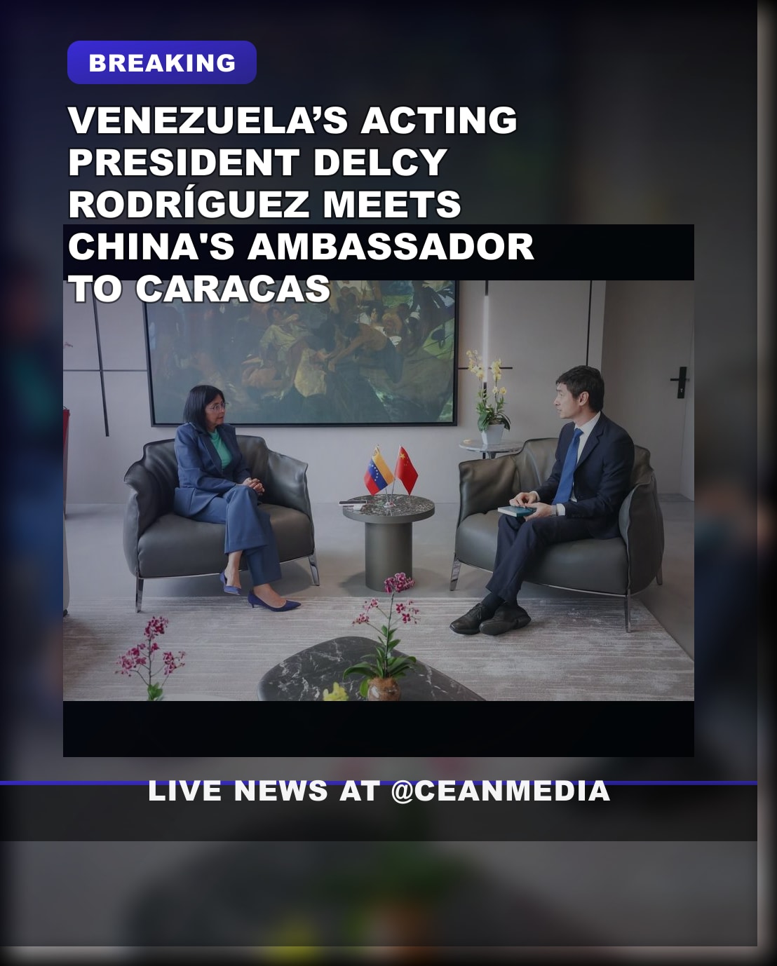 Illustrative photo for: Venezuelan Chinese diplomatic meeting: Delcy Rodríguez