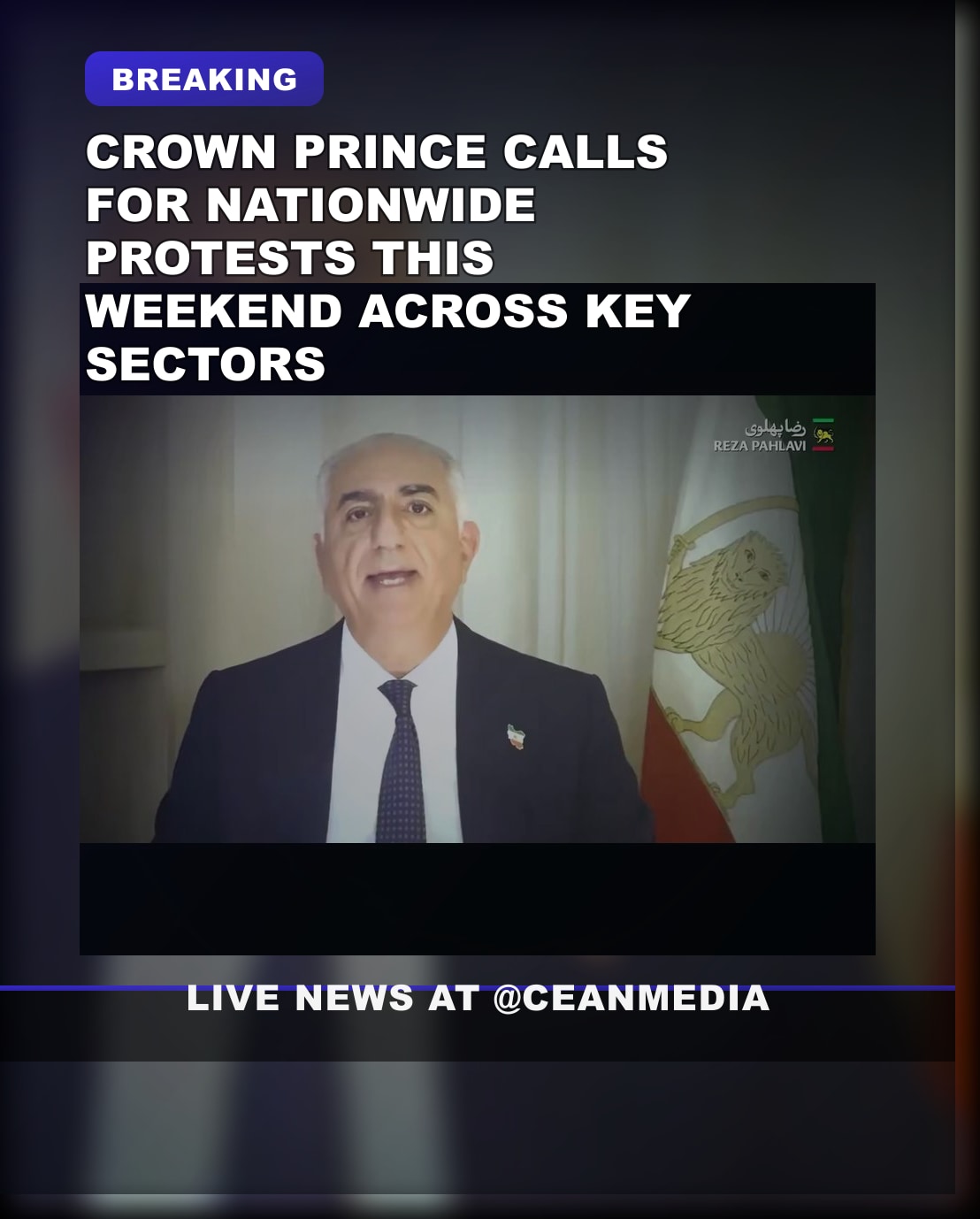 Illustrative photo for: Reza Pahlavi protests weekend: Calls for nationwide