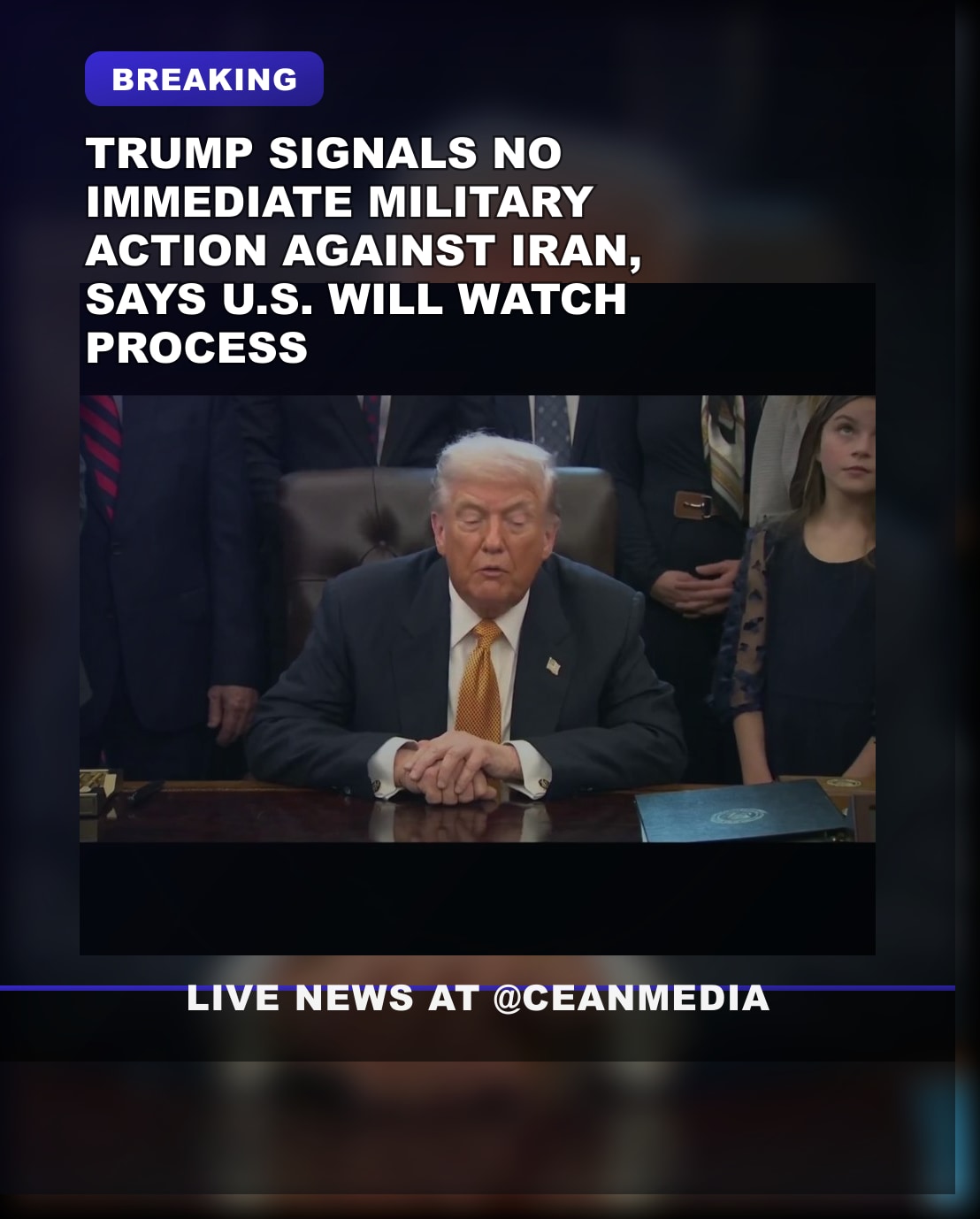 Illustrative photo for: Breaking: Trump no executions Iran, Hope Expressed on Iran