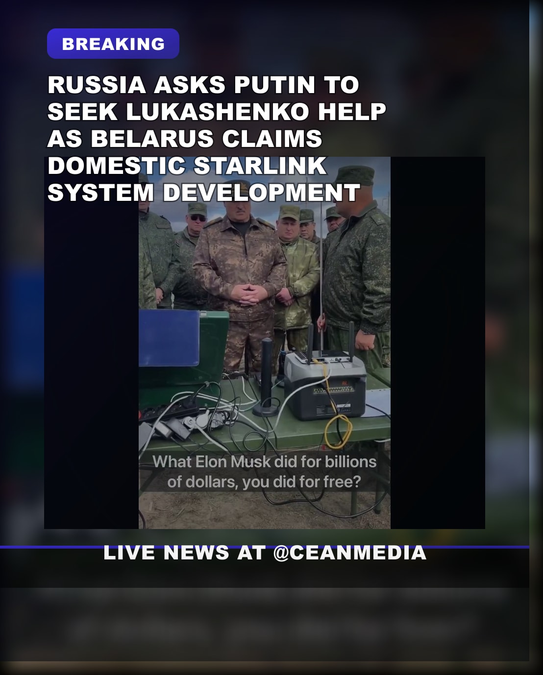 Illustrative photo for: Musk Starlink Access Russia Belarus Domestic System: Russia