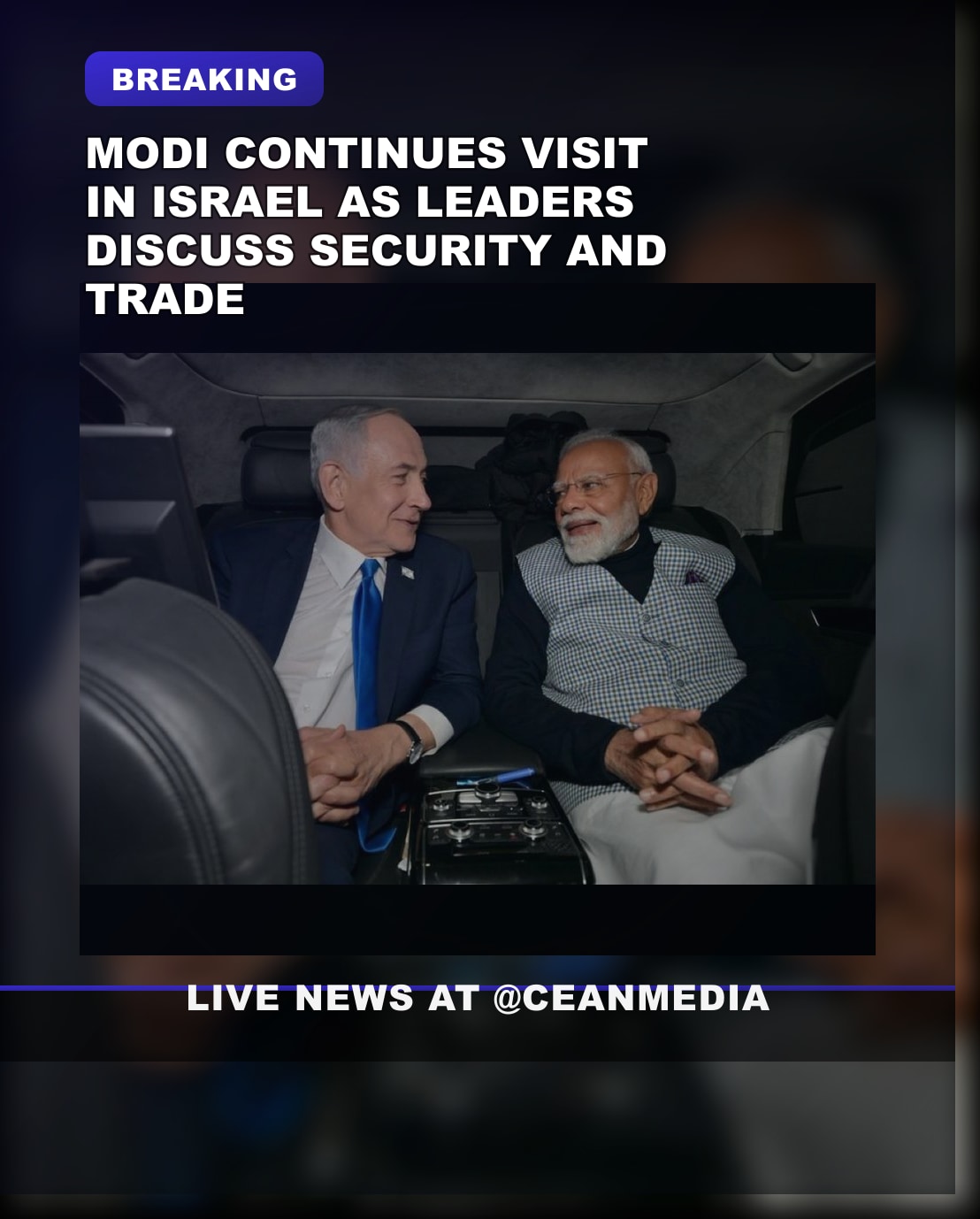 Illustrative photo for: Modi visit Israel continues: Extended trip fuels diplomacy