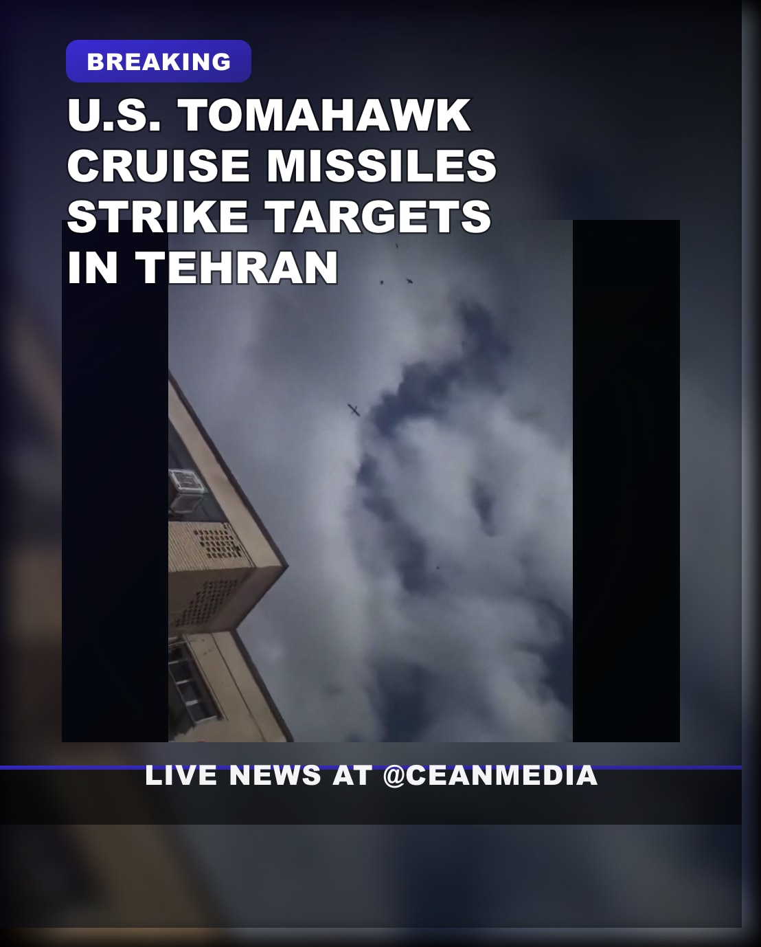 Illustrative photo for: U S Tomahawk strikes Tehran: Officials confirm targets hit