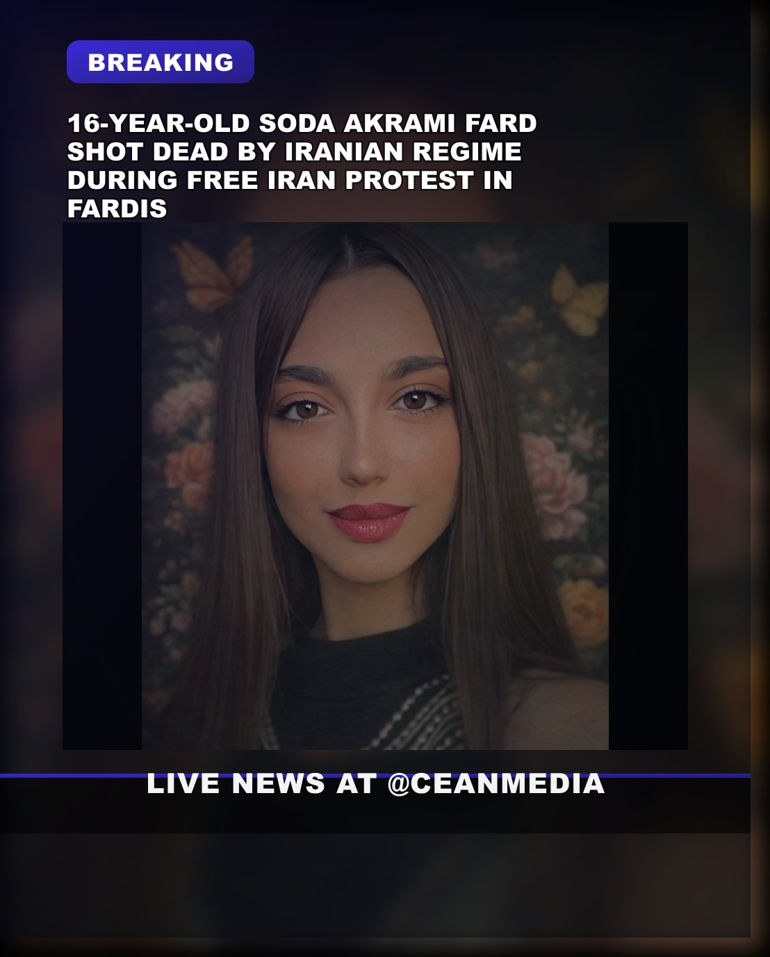 Illustrative photo for: Iran protest youth death: 16-year-old soda Akrami Fard