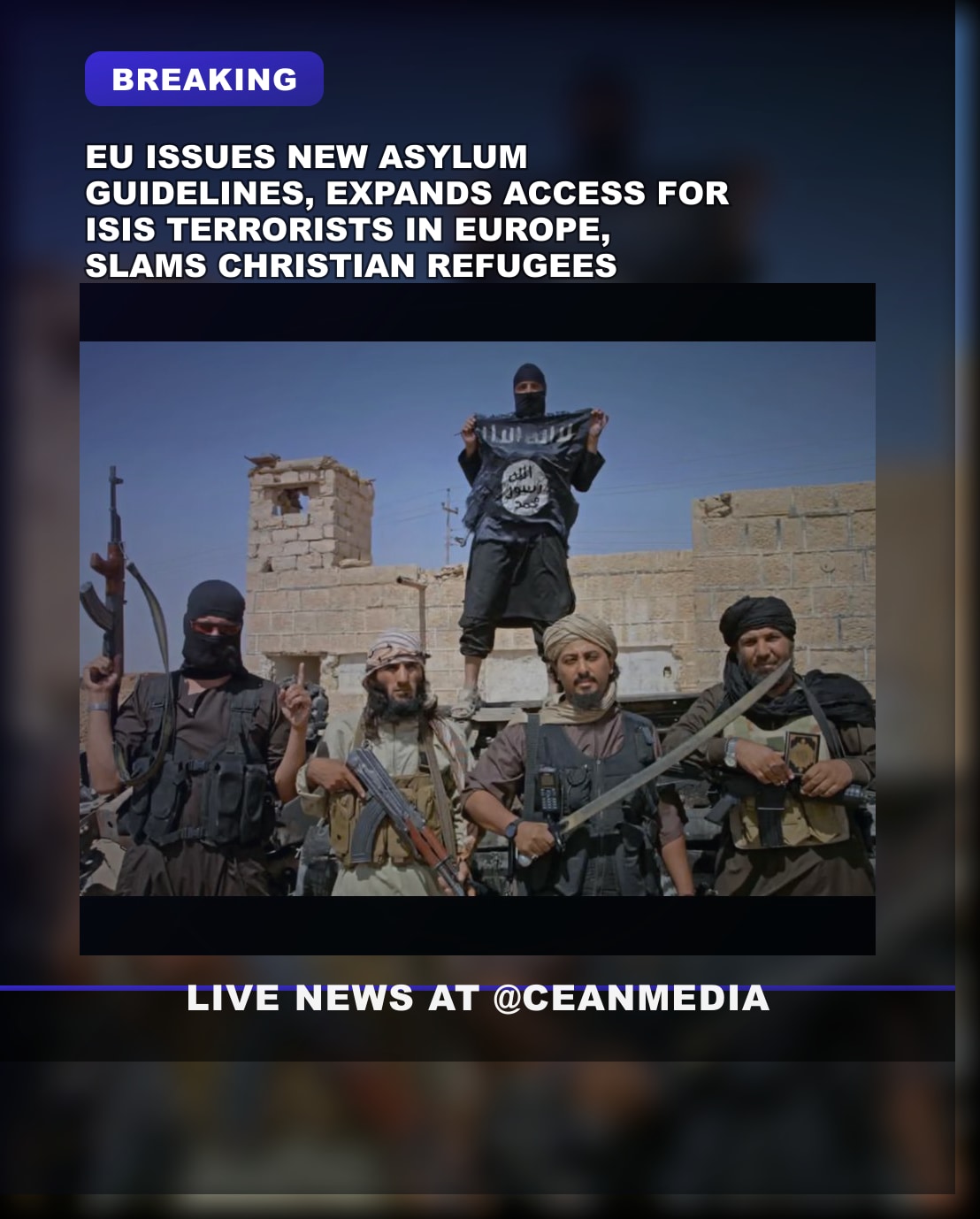 Illustrative photo for: EU asylum guidelines terrorists Christians face new