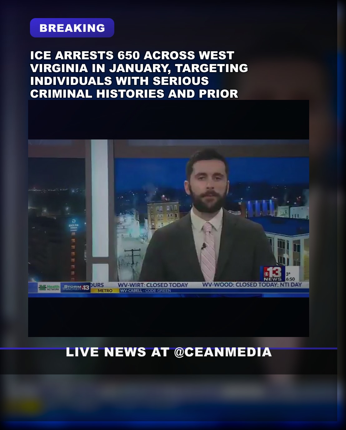 Illustrative photo for: ICE arrests West Virginia: Over 650 Individuals Detained in
