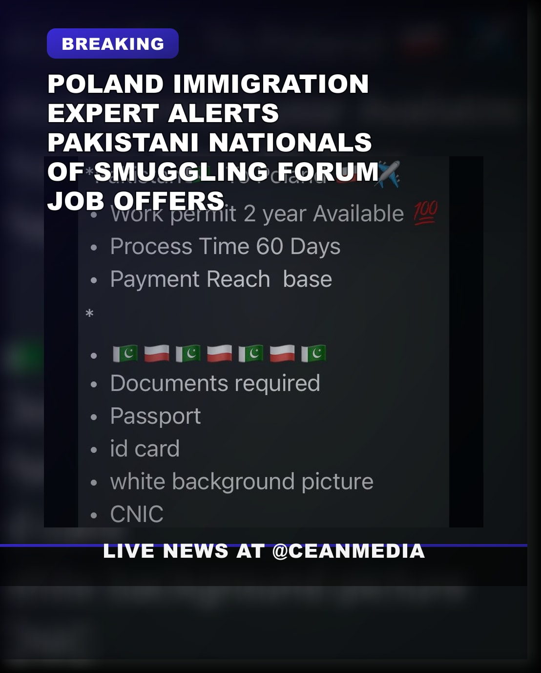 Illustrative photo for: Smuggling Forum Job Offers in Poland Target Pakistani