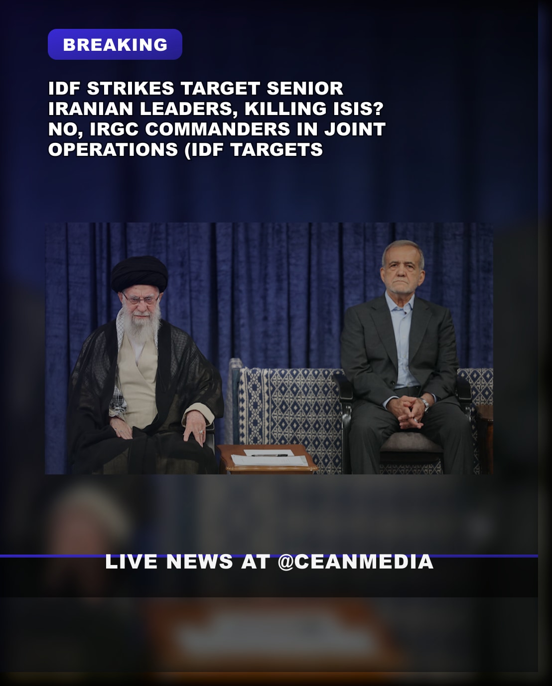 Illustrative photo for: Iranian regime leadership strikes escalate as Israel
