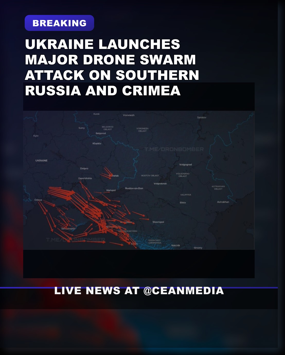 Illustrative photo for: Ukraine drone swarm attack southern Russia Crimea