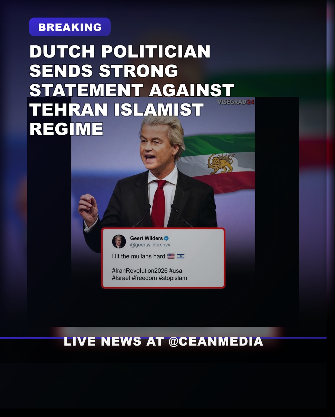 Illustrative photo for: Geert Wilders PVV statement shocks on Tehran ties