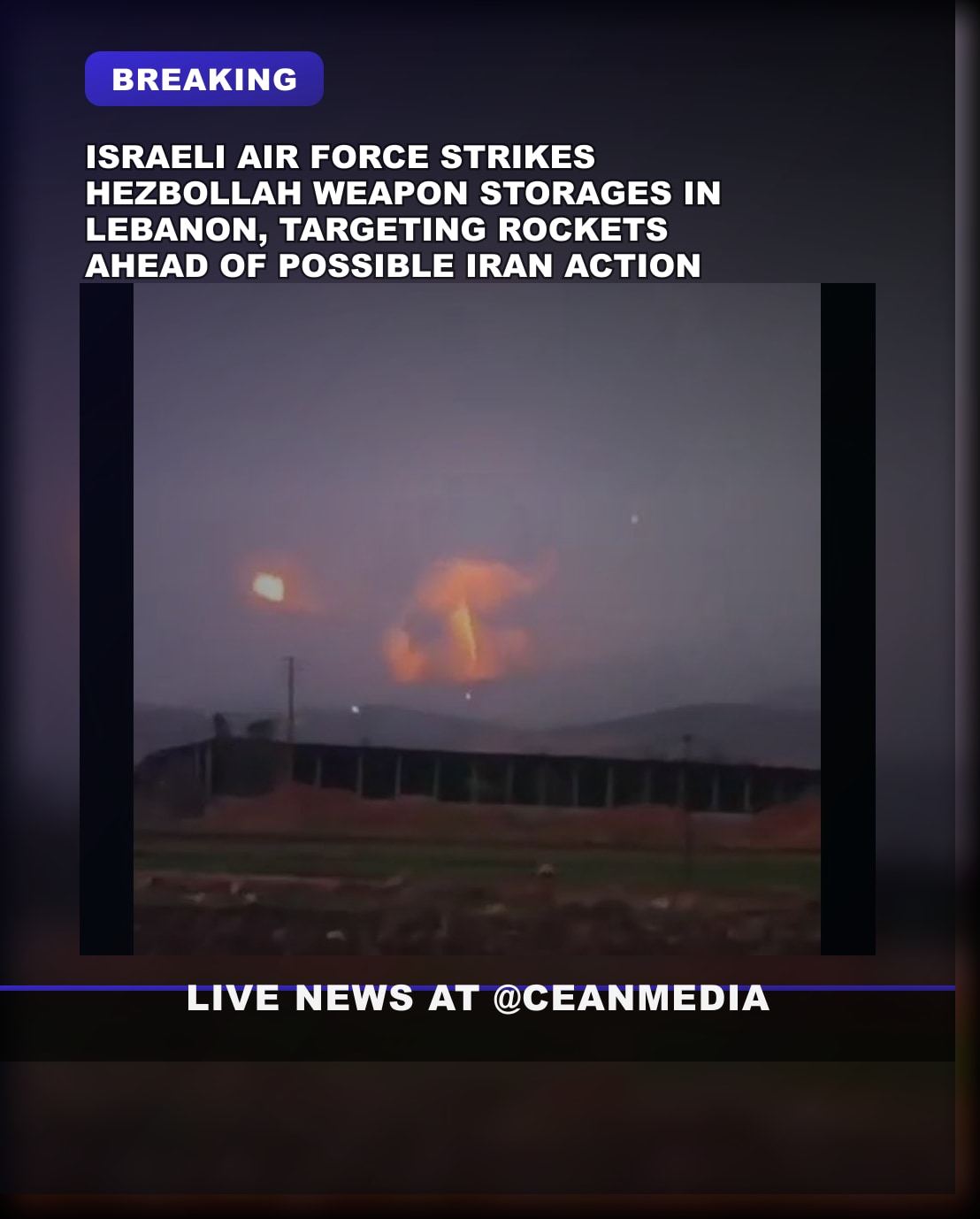 Illustrative photo for: Israeli air strike Hezbollah storage targets as tensions